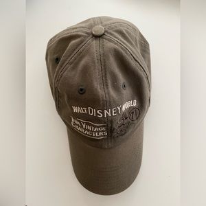 Walt Disney World Baseball Cap Olive Green NWOT Embroidered Vintage Characters